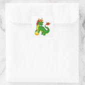 Sticker Carré Dragon vert chinois (Sac)