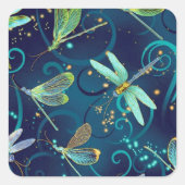 Sticker Carré Dragonflies Turquoise (Devant)
