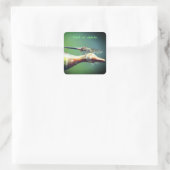 Sticker Carré Dragonfly Co Pilot Nature personnalisée (Sac)