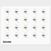 Sticker Carré Dragonfly colorée personnalisable (Feuille)