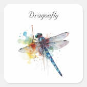Sticker Carré Dragonfly colorée personnalisable (Devant)