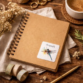 Sticker Carré Dragonfly colorée personnalisable
