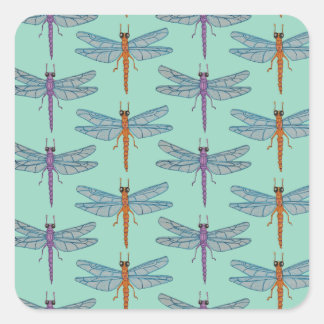 Sticker Carré Dragonfly pattern