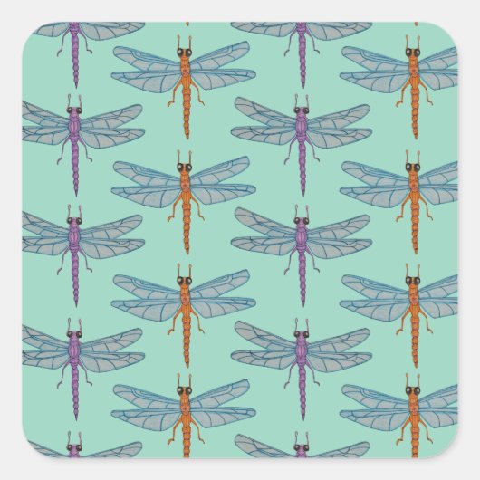 Sticker Carré Dragonfly pattern (Devant)