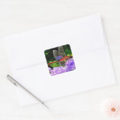 Sticker Carré Dragonfly rouge sur Violet Violet Fleurs (Enveloppe)