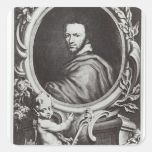 Sticker Carré Dramaturge de l'anglais de Ben Jonson
