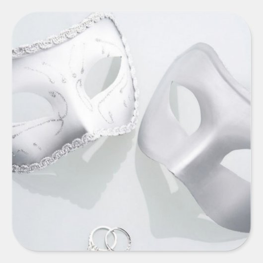 Sticker Carré Drame des anneaux mariages (Devant)