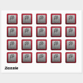 Sticker Carré Drapeau À damiers ; look en aluminium brossé (Feuille)