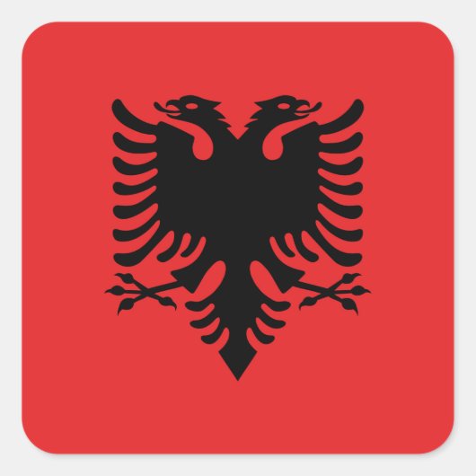 Sticker Carré Drapeau Albanie (Devant)