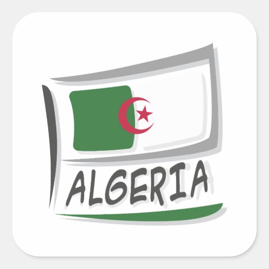 Sticker Carré Drapeau Algérie Pride X (Devant)