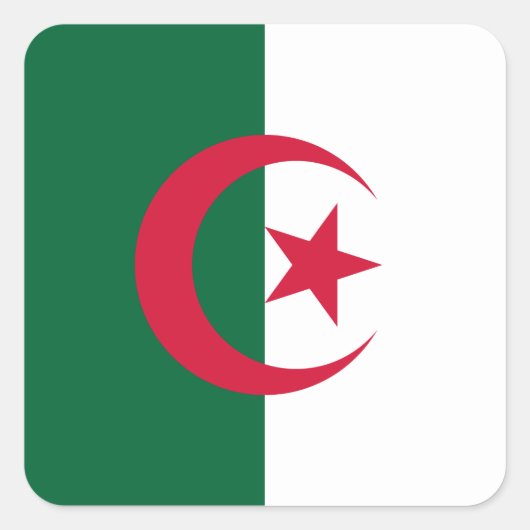 Sticker Carré Drapeau algérien (Devant)