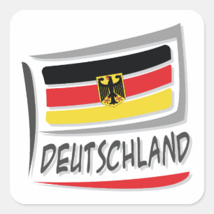 Sticker Carré Drapeau Allemagne Pride X