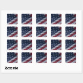 Sticker Carré Drapeau américain. (Feuille)