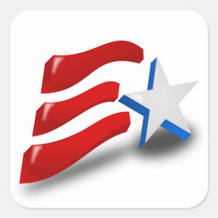 STICKER CARRÉ DRAPEAU AMÉRICAIN