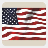 Sticker Carré Drapeau américain (Devant)