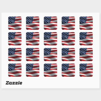 Sticker Carré Drapeau américain
