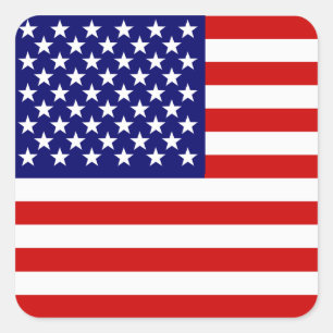 Sticker Carré Drapeau américain