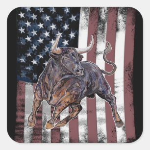 Sticker Carré Drapeau américain