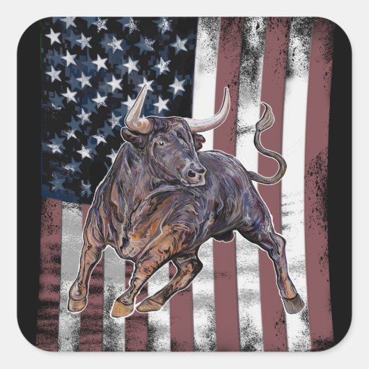 Sticker Carré Drapeau américain (Devant)