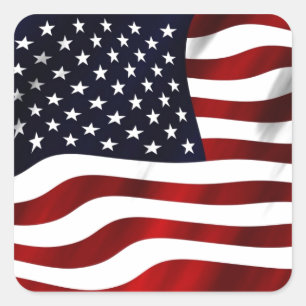 Sticker Carré Drapeau américain