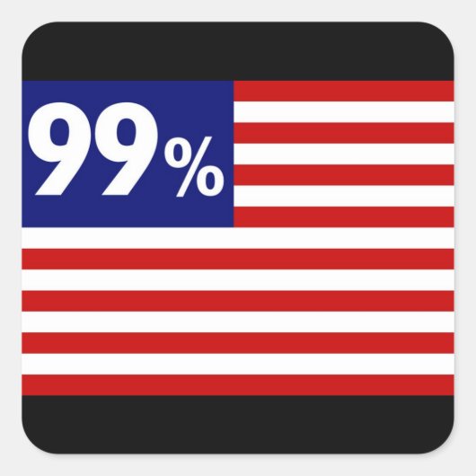 Sticker Carré Drapeau américain à 99 % - Occupy Wall Street (Devant)