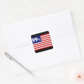 Sticker Carré Drapeau américain à 99 % - Occupy Wall Street (Enveloppe)