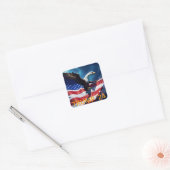 Sticker Carré Drapeau américain Aigle TRUMP 2024 (Enveloppe)