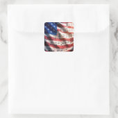 Sticker Carré Drapeau américain avec notes de musique (Sac)