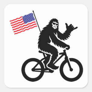 Sticker Carré Drapeau américain Bigfoot Cycling