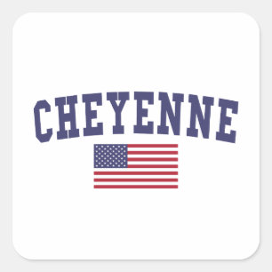 Sticker Carré Drapeau américain Cheyenne