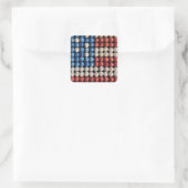 Sticker Carré Drapeau américain de baseball (Sac)