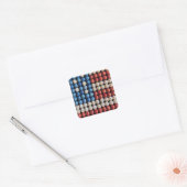 Sticker Carré Drapeau américain de baseball (Enveloppe)