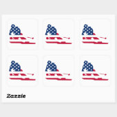 Sticker Carré Drapeau américain de ski (Feuille)