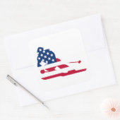 Sticker Carré Drapeau américain de ski (Enveloppe)