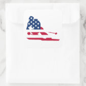 Sticker Carré Drapeau américain de ski (Sac)