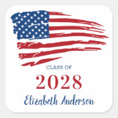 Sticker Carré Drapeau américain Drapeau militaire (Devant)