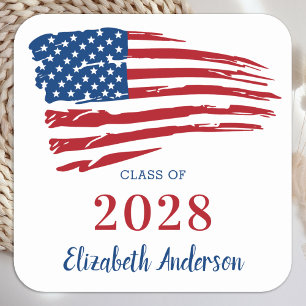 Sticker Carré Drapeau américain Drapeau militaire