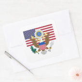 Sticker Carré Drapeau américain et blason, États-Unis (Enveloppe)