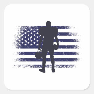 Sticker Carré Drapeau américain Fan Jersey Shirt USA