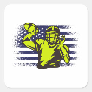 Sticker Carré Drapeau américain Fan Jersey Shirt USA