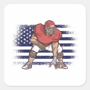 Sticker Carré Drapeau américain Fan Jersey Shirt USA