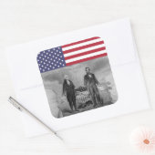 Sticker Carré Drapeau américain George Washington Abraham Lincol (Enveloppe)