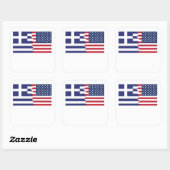 Sticker Carré Drapeau américain grec (Feuille)