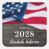 Sticker Carré Drapeau américain Patriotique (Devant)