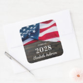 Sticker Carré Drapeau américain Patriotique (Enveloppe)