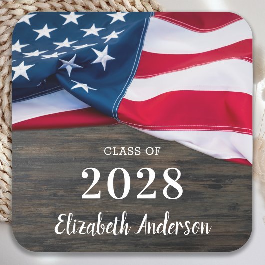 Sticker Carré Drapeau américain Patriotique