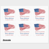 Sticker Carré Drapeau américain Patriotique Militaire Graduation (Feuille)