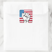 Sticker Carré Drapeau américain | Poing levant (Sac)