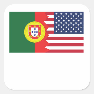 Sticker Carré Drapeau américain portugais