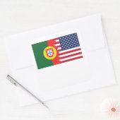 Sticker Carré Drapeau américain portugais (Enveloppe)